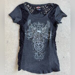 y2k harley davidson baby tee